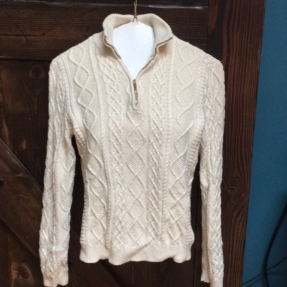Ralph Lauren 1/4 zip cable knit sweater - Picture 1 of 5